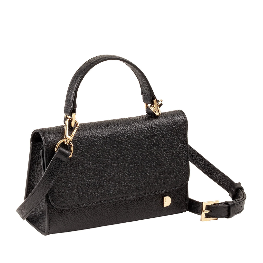 DUDU Bolso Pequeño de Mujer en Piel Auténtica Made in Italy, Bolso de Mano y Bandolera, Piel Flor o Ante - Mini Bolso con Bandolera Ajustable y Extraíble, Solapa con Cierre Magnético