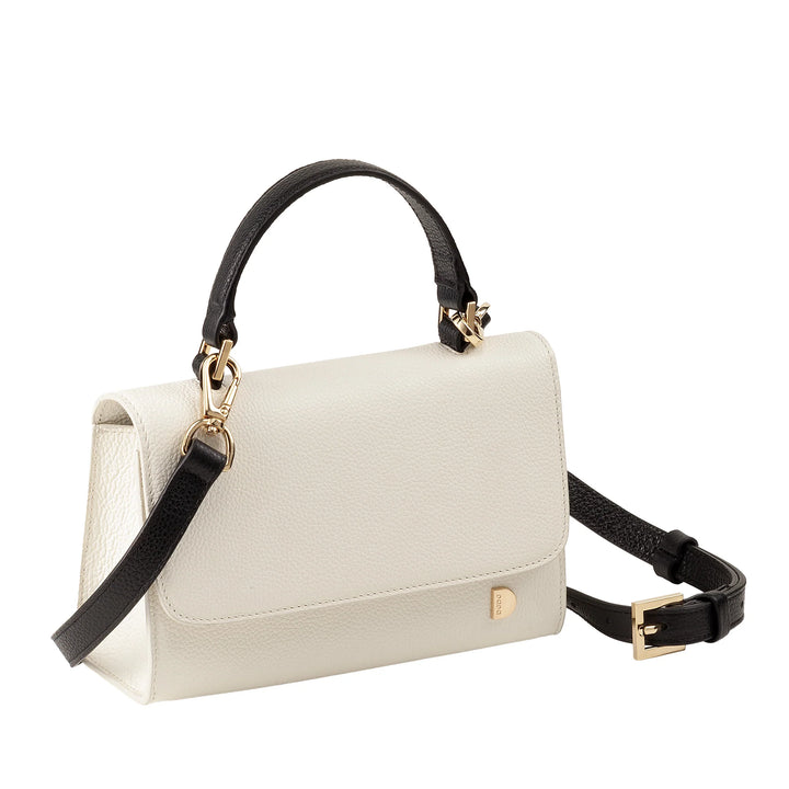 DUDU Borsa Donna Piccola in Vera Pelle Made in Italy, Borsa a Mano e Tracolla, Pelle Pieno Fiore o Scamosciata - Mini Bag con Tracolla Regolabile e Rimovibile, Patta con Chiusura Magnetica