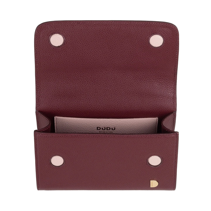 DUDU Petit Sac Femme en Cuir Véritable Fabriqué en Italie, Sac à Main et Sac Bandoulière, Cuir Pleine Fleur ou Daim - Mini Sac avec Bandoulière Ajustable et Amovible, Rabat avec Fermeture Magnétique