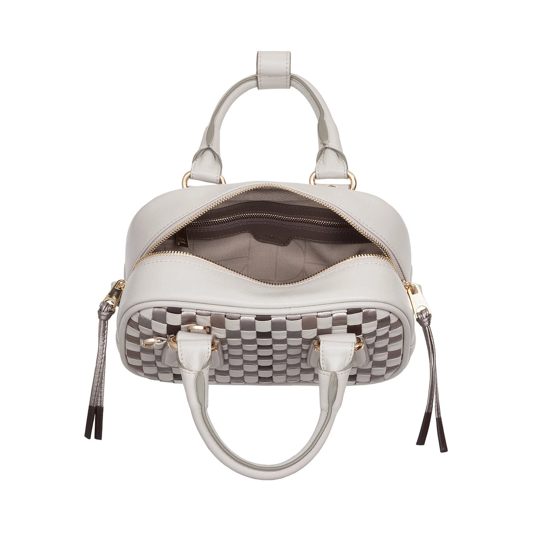 DUDU Mini Sac Femme en Cuir Tressé Multicolore - Petit Sac à Main Élégant avec Bandoulière Ajustable et Poignées - Petit Sac à Main Compact
