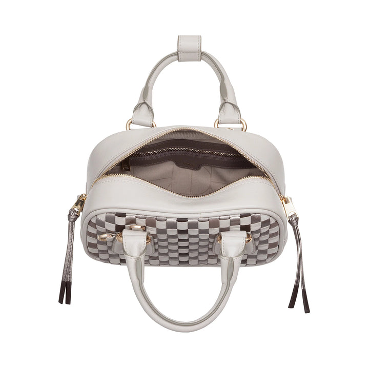 DUDU Mini Sac Femme en Cuir Tressé Multicolore - Petit Sac à Main Élégant avec Bandoulière Ajustable et Poignées - Petit Sac à Main Compact