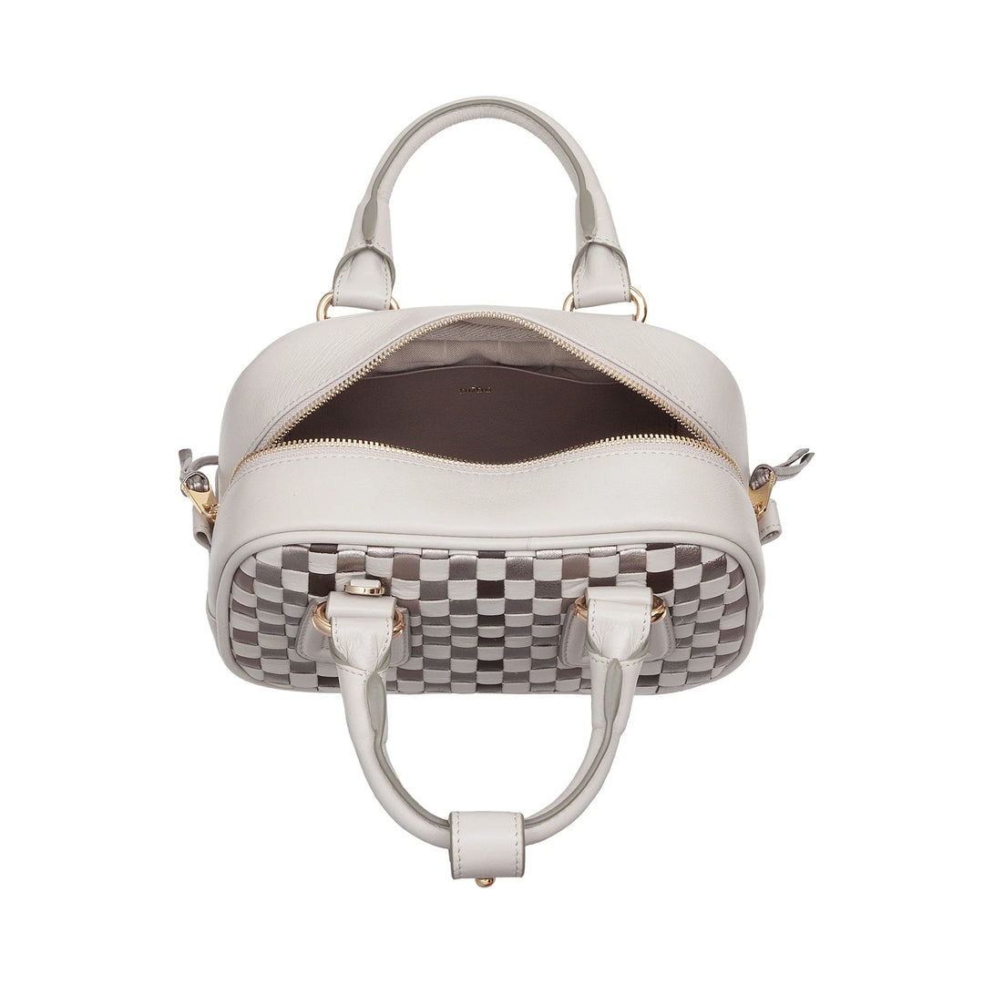 DUDU Mini Sac Femme en Cuir Tressé Multicolore - Petit Sac à Main Élégant avec Bandoulière Ajustable et Poignées - Petit Sac à Main Compact