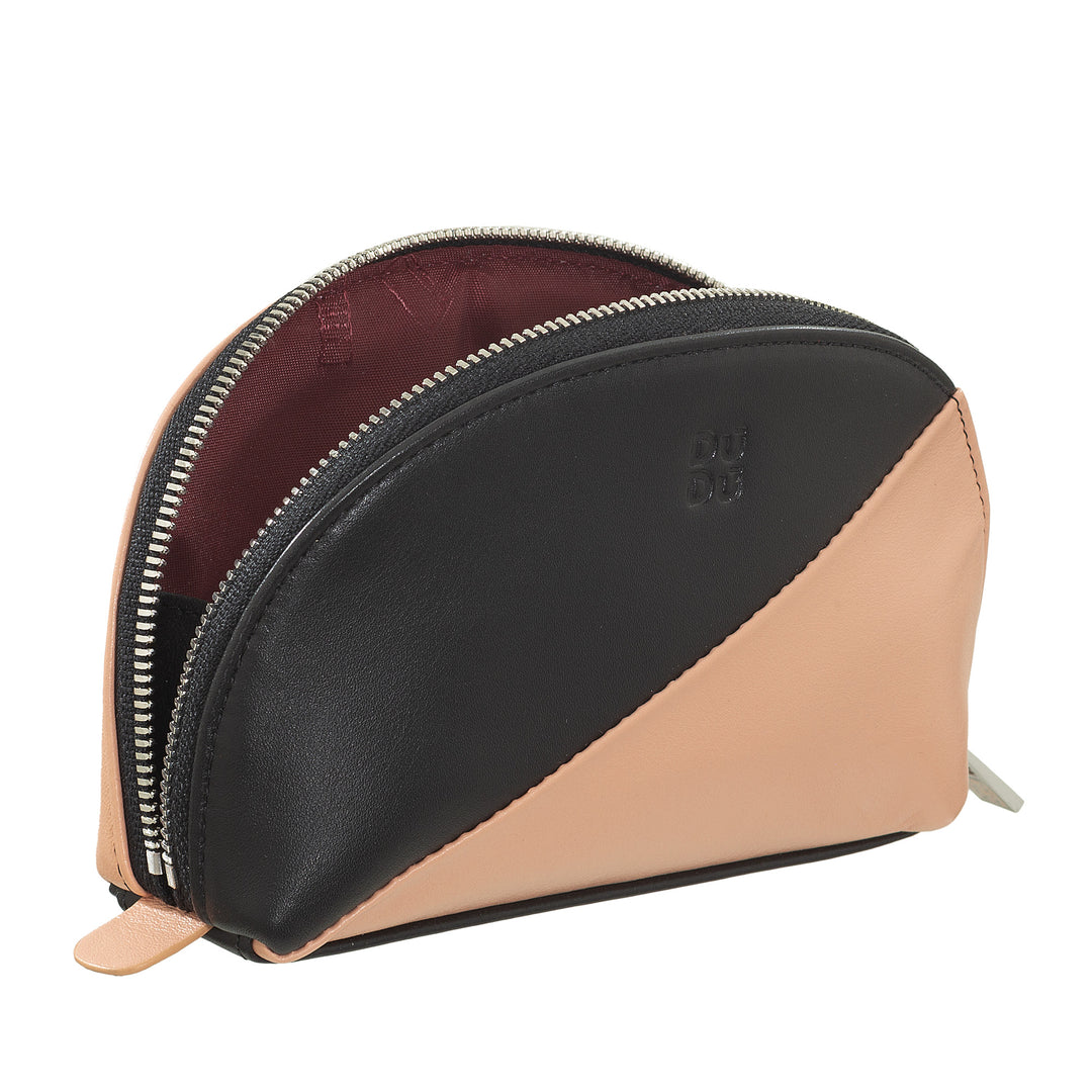 DUDU Mini-Clutch für Ledertasche, Reise-Make-up-Etui, kleine Kosmetiktasche mit Reißverschluss für Geldbörse, farbenfrohes Design