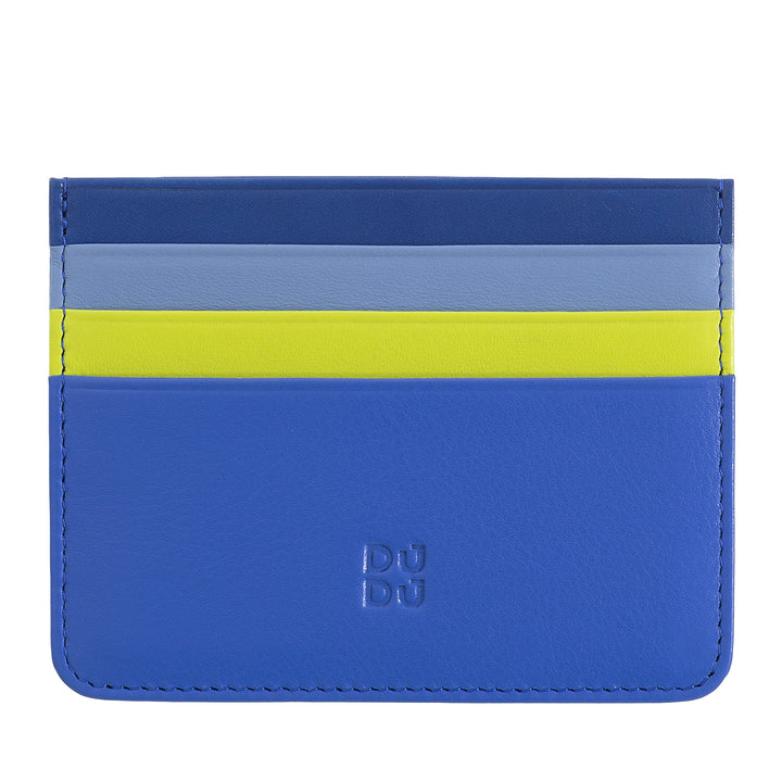 Porte-cartes de crédit en cuir Nappa coloré avec 6 poches DUDU