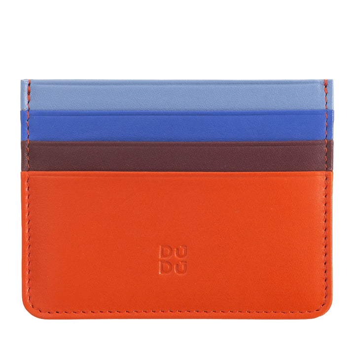 Porte-cartes de crédit en cuir Nappa coloré avec 6 poches DUDU