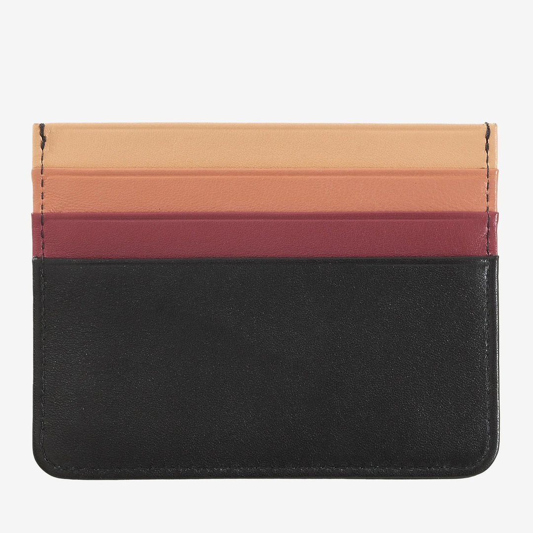 Porte-cartes de crédit en cuir Nappa coloré avec 6 poches DUDU
