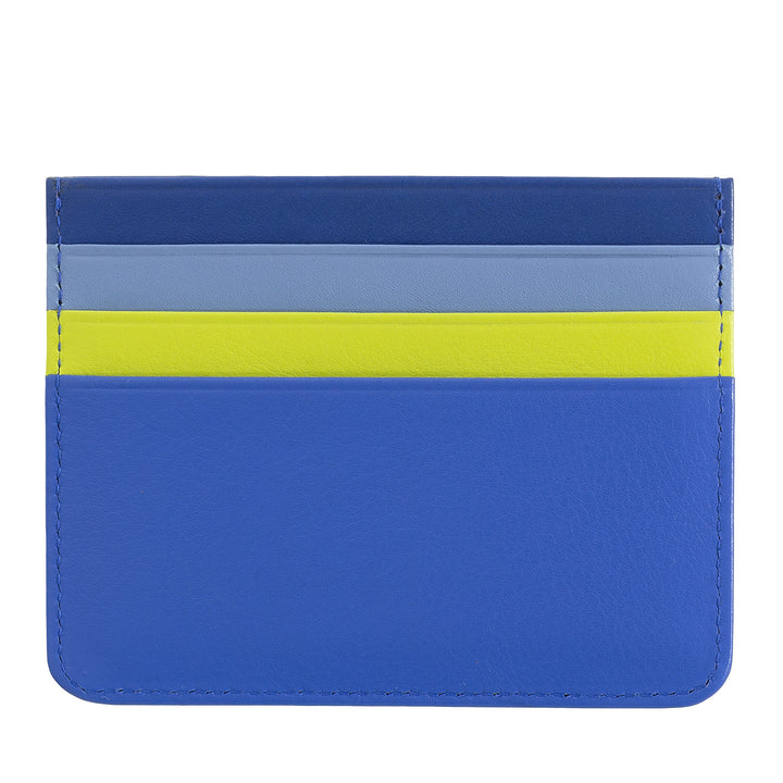Porte-cartes de crédit en cuir Nappa coloré avec 6 poches DUDU