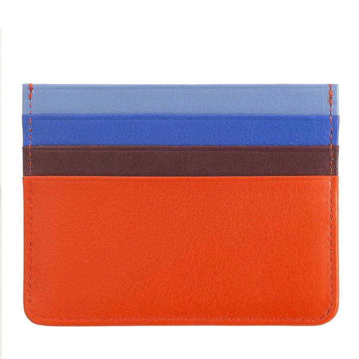 Porte-cartes de crédit en cuir Nappa coloré avec 6 poches DUDU