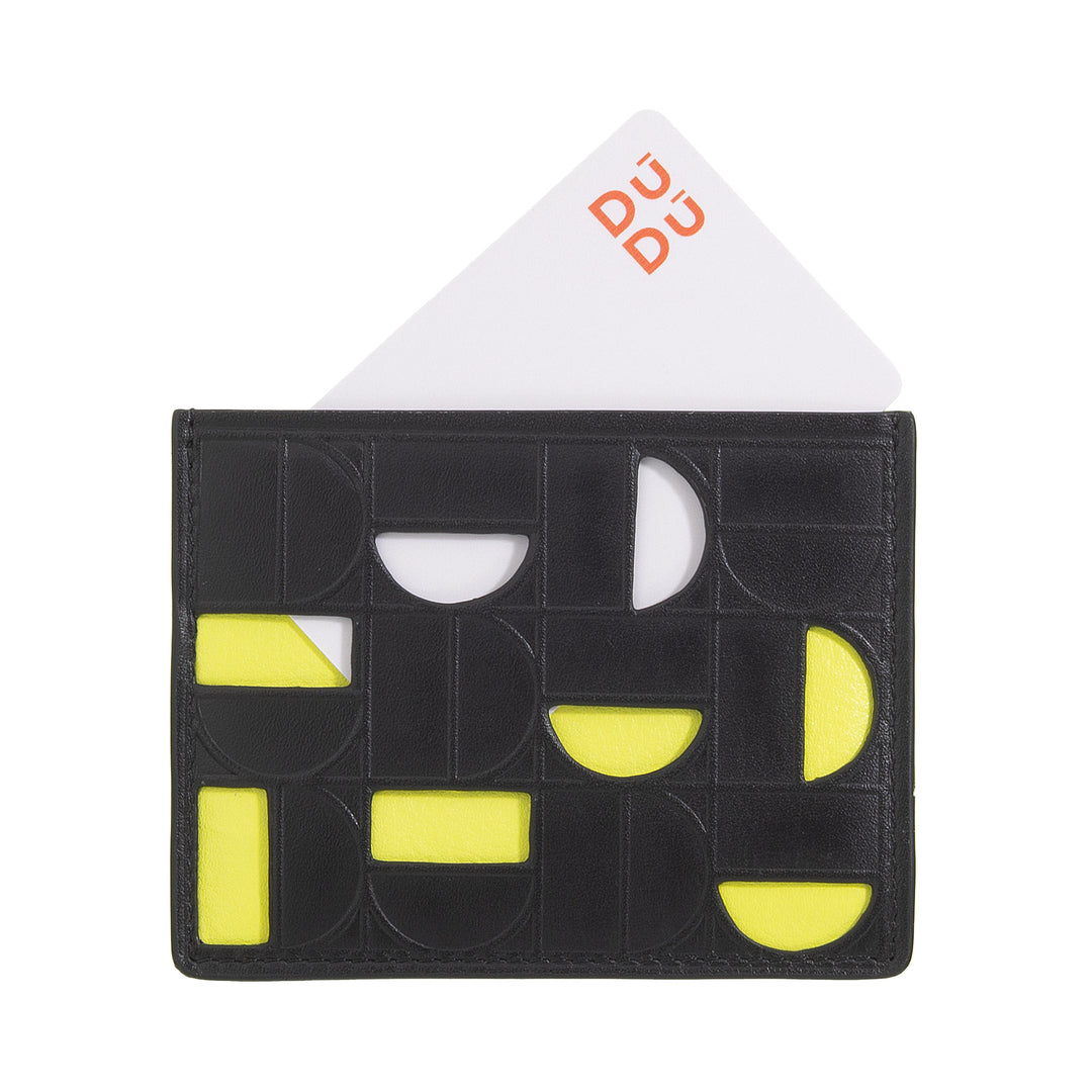 DUDU Credit Card Holder for Men and Women in Leather - Slim Thin Card Holder with a Modern and Geometric Design, Compact and Elegant