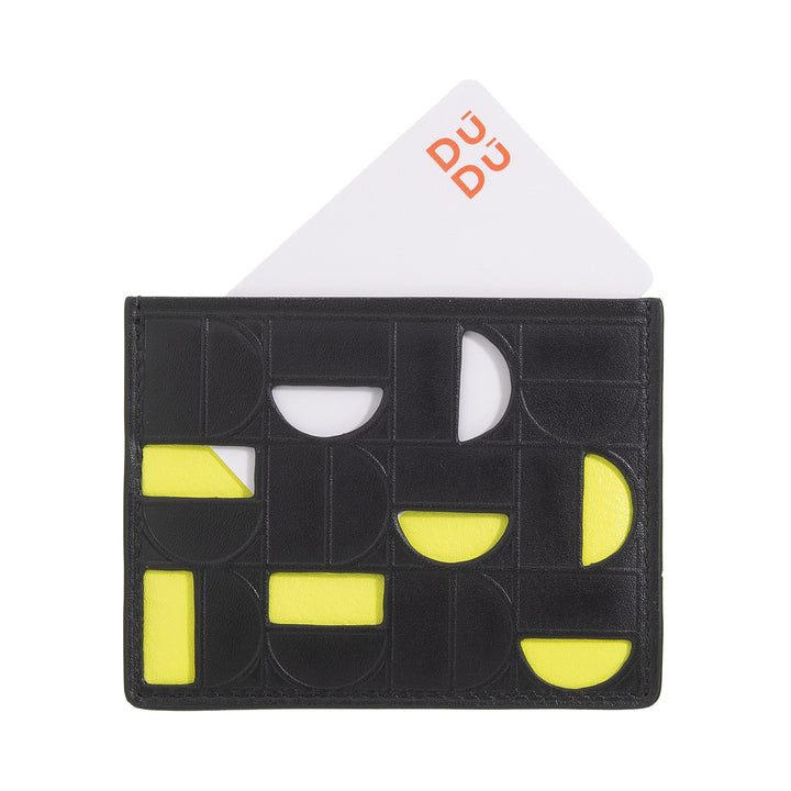 DUDU Credit Card Holder for Men and Women in Leather - Slim Thin Card Holder with a Modern and Geometric Design, Compact and Elegant