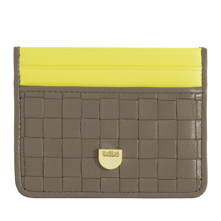 DUDU Kartenetui aus gewebtem Leder für Damen und Herren – Schlankes, kompaktes, gewebtes Kartenetui, elegantes Design, Taschen-Kreditkartenetui