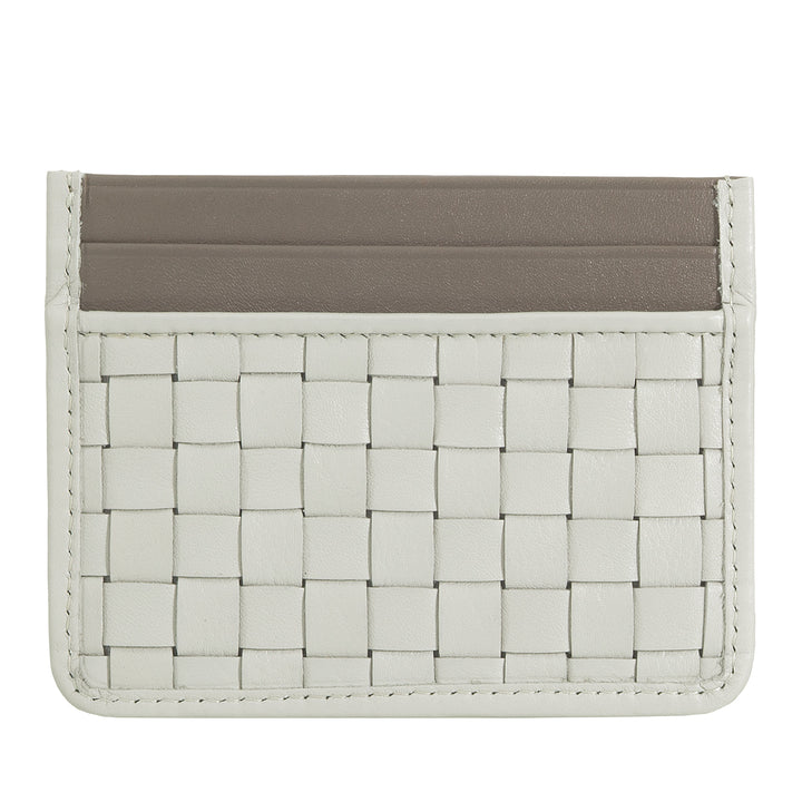 DUDU Porta Carte in Pelle Intrecciata Uomo Donna – Slim Card Holder Compatto Intrecciato, Design Elegante, Porta Carte di Credito Tascabile