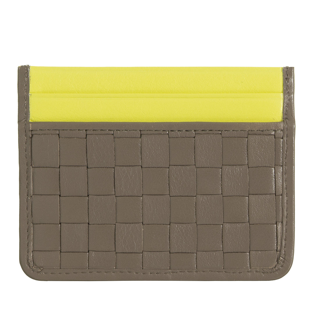 DUDU Kartenetui aus gewebtem Leder für Damen und Herren – Schlankes, kompaktes, gewebtes Kartenetui, elegantes Design, Taschen-Kreditkartenetui