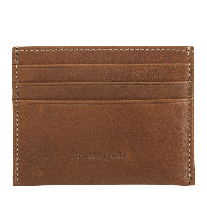 Nuvola Pelle Tarjetero pequeño de piel - Tarjetero delgado para hombre y mujer, bolsillo fino con bolsillos para tarjetas y tarjetas de visita en un diseño compacto