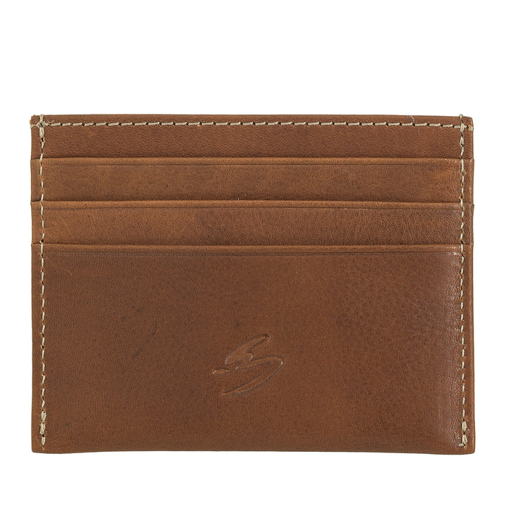 Nuvola Pelle Tarjetero pequeño de piel - Tarjetero delgado para hombre y mujer, bolsillo fino con bolsillos para tarjetas y tarjetas de visita en un diseño compacto
