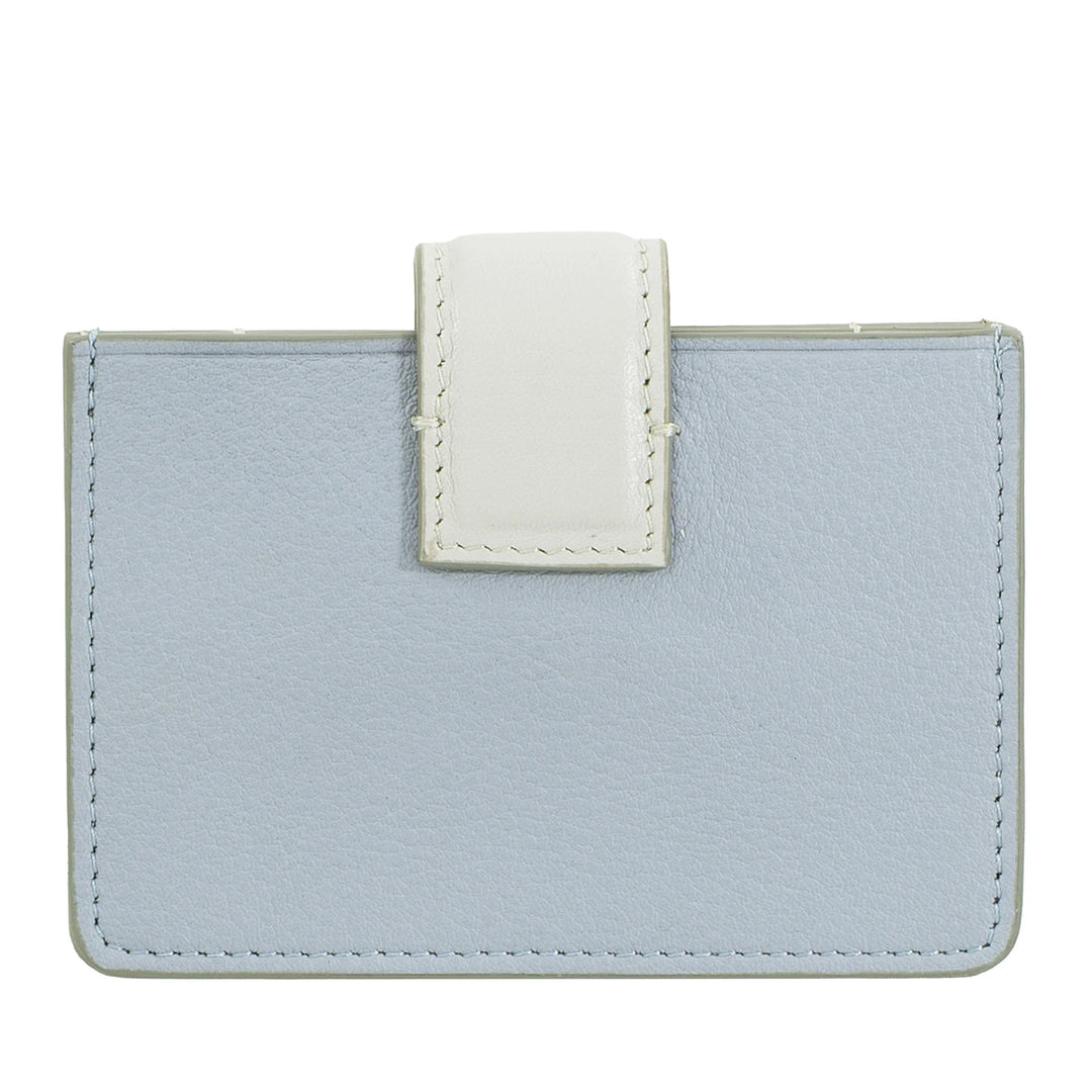 DUDU Damen-Kartenetui aus Akkordeon-Leder – kompaktes Kreditkartenetui, mehrere Karten und Knopfverschluss – elegantes Kartenetui für die Tasche