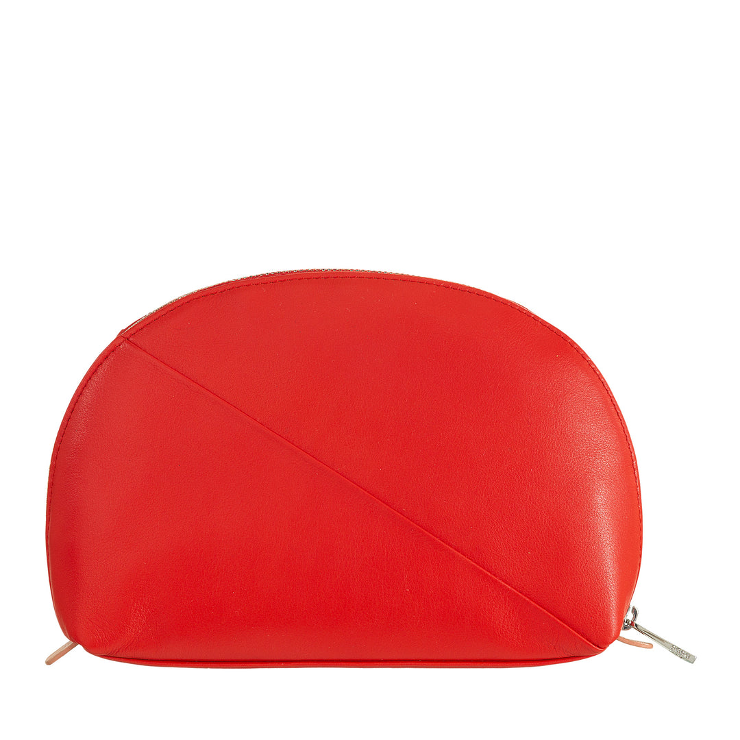 DUDU Makeup Holder Clutch in Leather Travel Bag with Multicolor Zipper