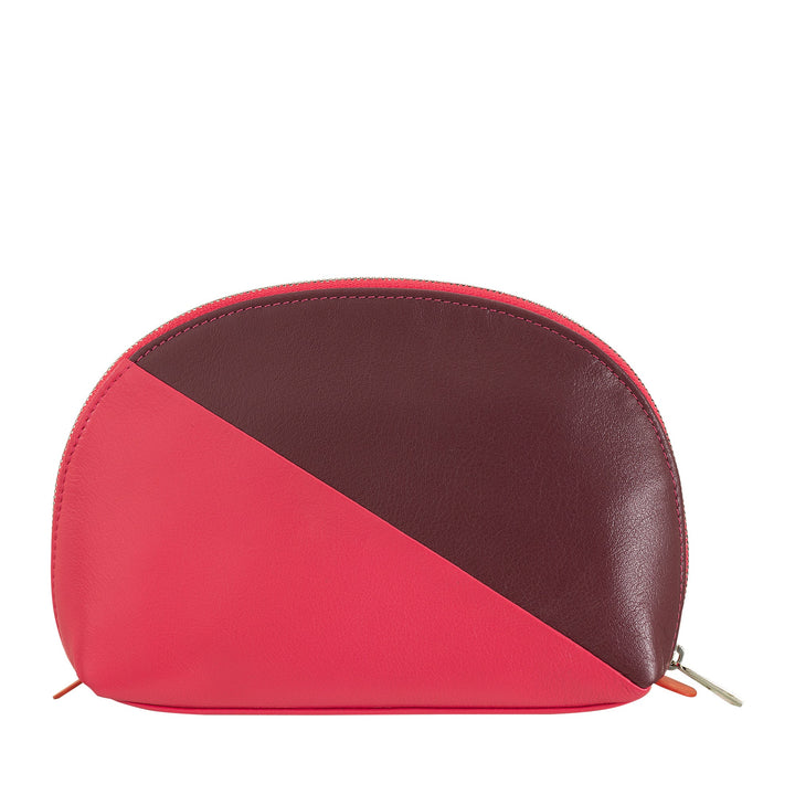 DUDU Makeup Holder Clutch in Leather Travel Bag with Multicolor Zipper