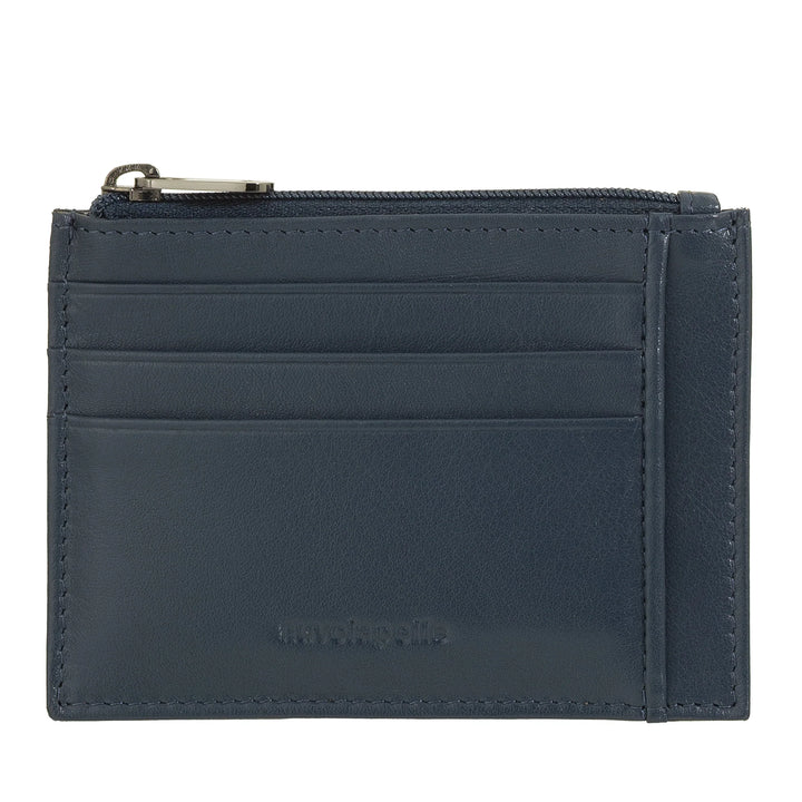 Nuvola Pelle Bustina Portafoglio Porta Carte di Credito Tascabile in Pelle - Portamonete Uomo Slim con Cerniera Zip