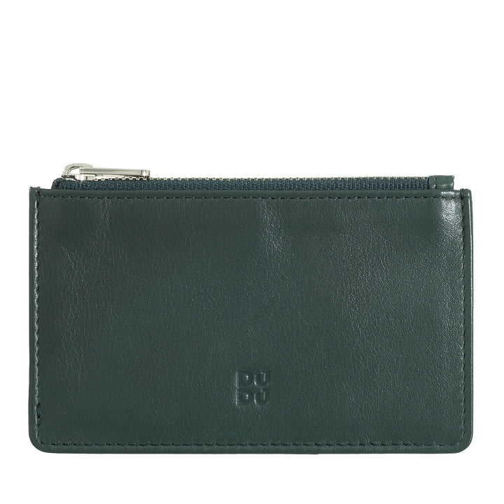 Porte-cartes de crédit DUDU Homme Femme en cuir, Porte-monnaie Slim Small, 4 Porte-cartes, avec fermeture à glissière