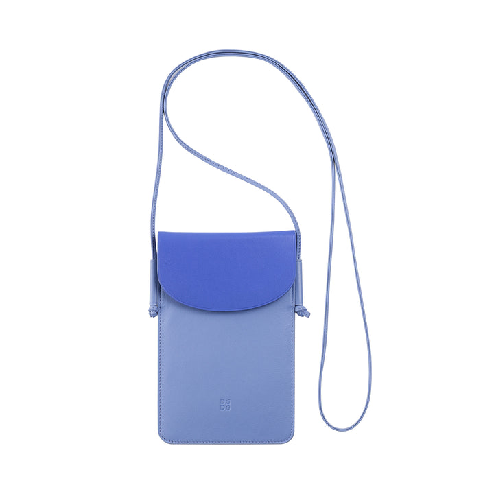 DUDU Leather Neck Phone Case, Smartphone Holder Case up to 6.7 Inch with Button, Adjustable Shoulder Strap, Slim Design