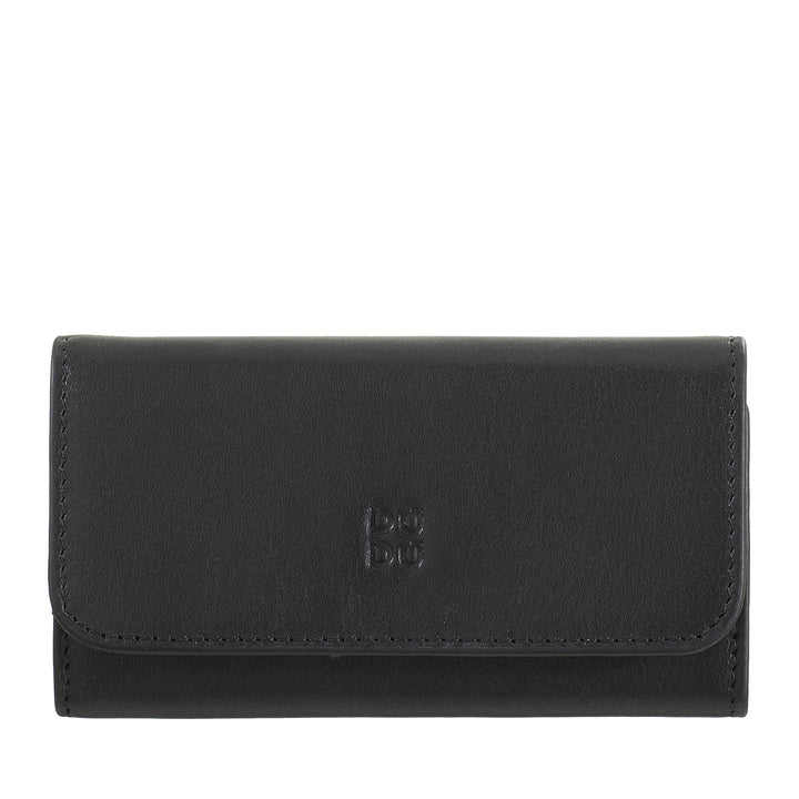 DUDU Astuccio Portachiavi in Pelle Colorato con 5 Anelli per Chiavi di Casa Auto, Design Minimal, con Bottone