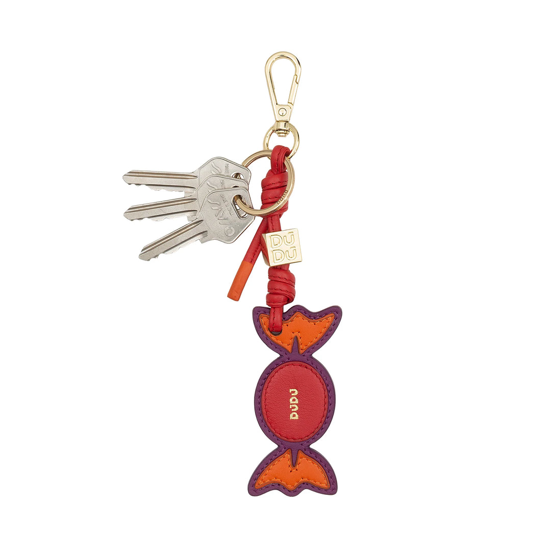 DUDU Llavero de Piel Candy con Mosquetón - Charm Llavero de Piel para Llaves, Bolso o Mochila, Accesorio Original y Colorido