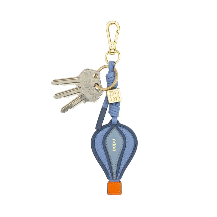 DUDU Heißluftballon-Schlüsselanhänger aus Leder mit Karabiner – Schlüsselanhänger aus Leder für Schlüssel, Tasche oder Rucksack, originelles und farbenfrohes Accessoire