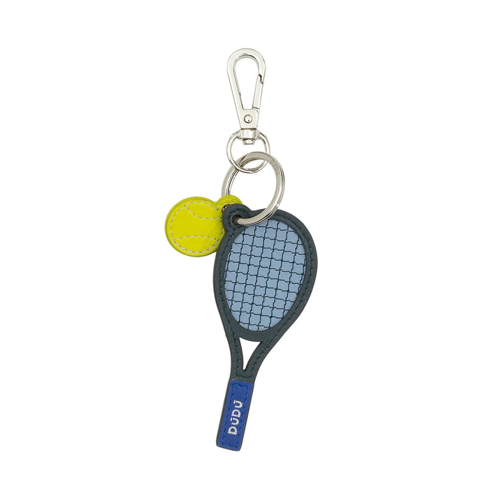 DUDU Tennisschläger-Schlüsselanhänger aus Leder mit Karabiner – Tennis-Sport-Schlüsselanhänger für Schlüssel, Tasche oder Rucksack