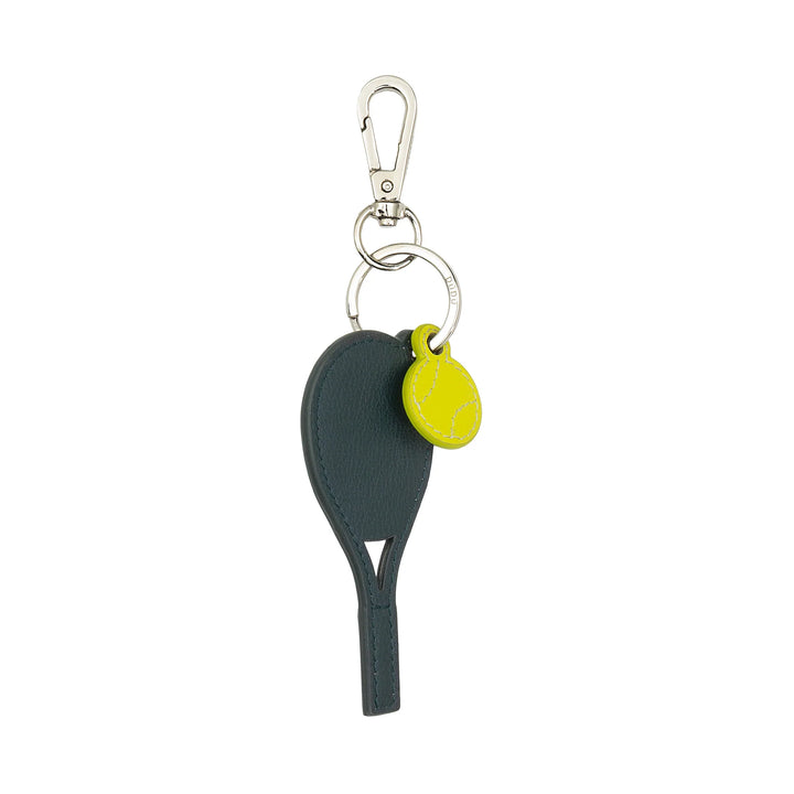 DUDU Tennisschläger-Schlüsselanhänger aus Leder mit Karabiner – Tennis-Sport-Schlüsselanhänger für Schlüssel, Tasche oder Rucksack