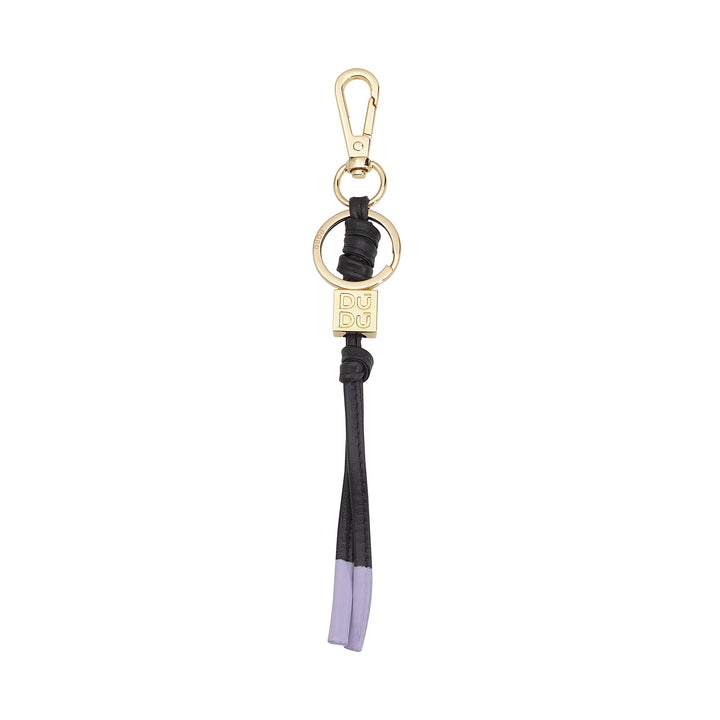 DUDU Minimalist Leather Keychain, Keyring for Men Women with Carabiner and Ring, Lightweight Compact Minimal Design