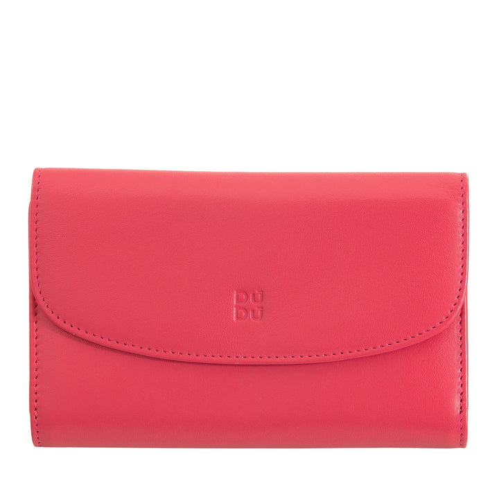 DUDU Cartera de Mujer en Piel Suave de Color, Monedero con Monedero con Cremallera, 12 Tarjeteros, Multicolor