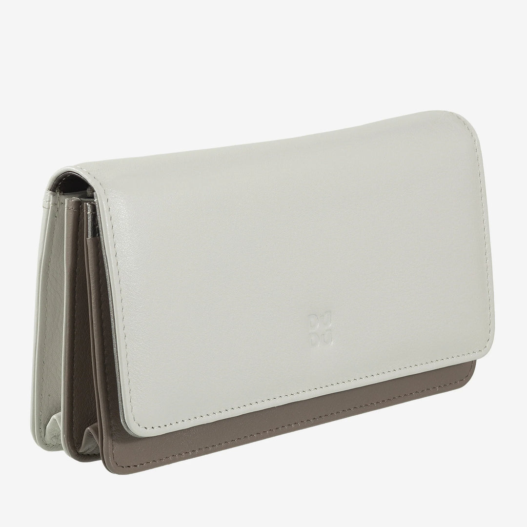 DUDU Große Damenbrieftasche aus mehrfarbigem, weichem Leder mit RFID-Beutel