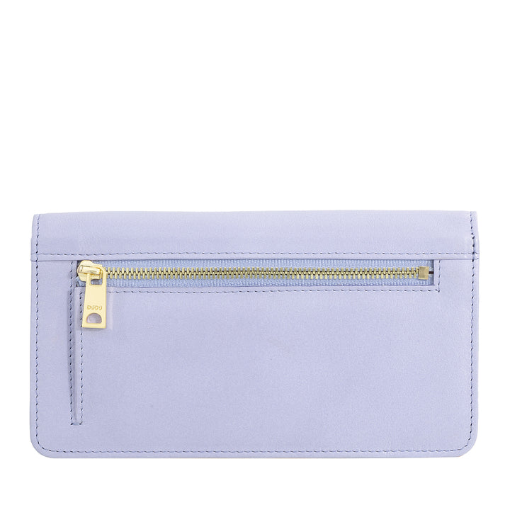DUDU Cartera grande de mujer en bolsita RFID de piel suave multicolor