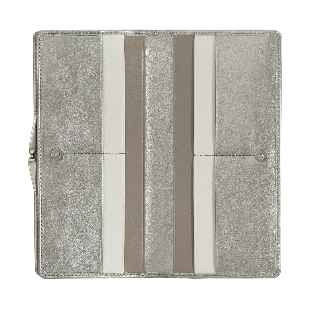 DUDU Cartera Grande para Mujer de Piel Auténtica con Protección RFID, Tarjetero con Monedero Clic Clac, Billetera Colorida