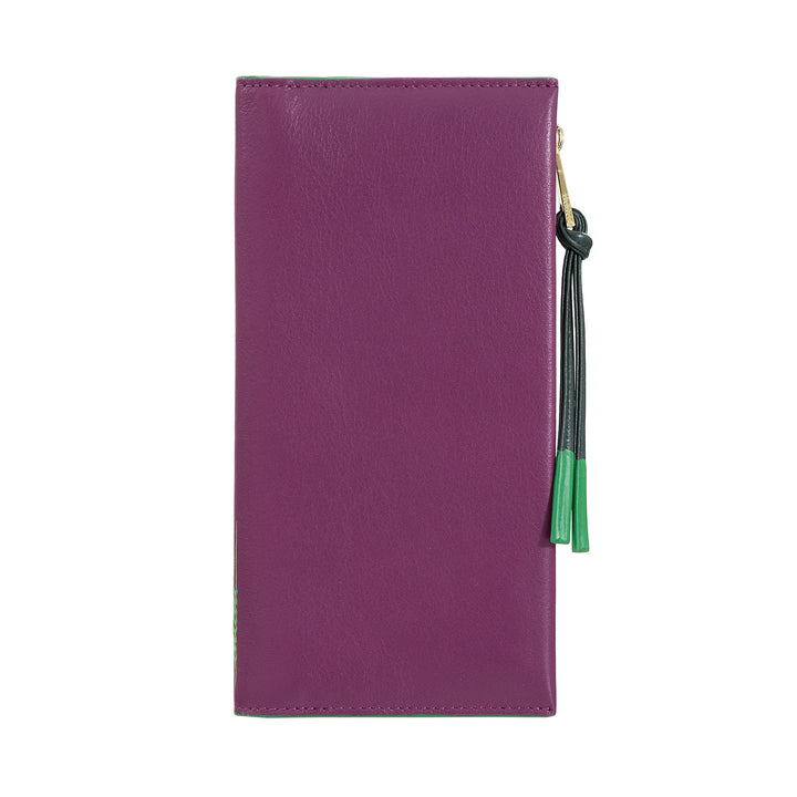 DUDU Portafoglio Donna Grande Slim in Pelle con Zip - Portafogli Lungo Verticale Elegante a Libro con Porta Carte, Tasca Monete con Cerniera e Scomparti per Banconote