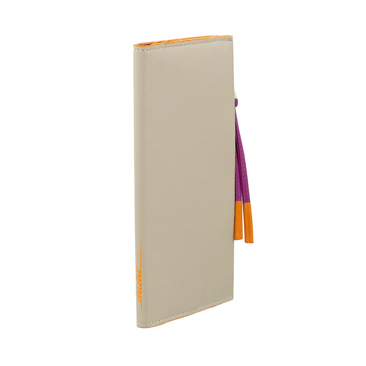 DUDU Damen-Geldbörse aus Leder, groß, schmal, mit Reißverschluss – elegante lange vertikale Buch-Geldbörse mit Kartenhalter, Münzfach mit Reißverschluss und Geldscheinfächern