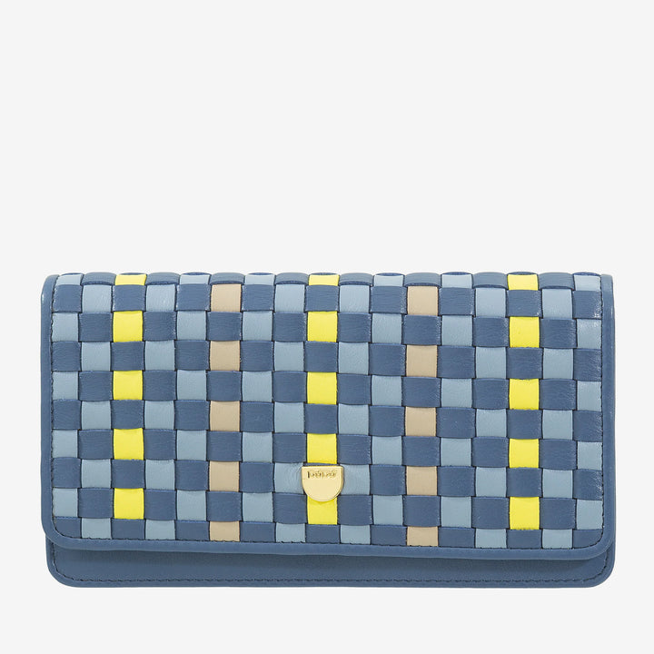 DUDU Portefeuille Tressé pour Femme en Cuir Véritable - Porte-Monnaie avec Fermeture Éclair, Porte-Cartes et Compartiments, Design Artisanal Élégant