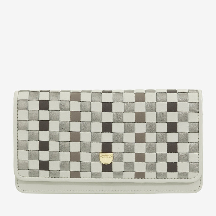 DUDU Portafoglio Donna Intrecciato in Vera Pelle – Portamonete con Zip, Porta Carte Banconote e Scomparti, Elegante Design Artigianale