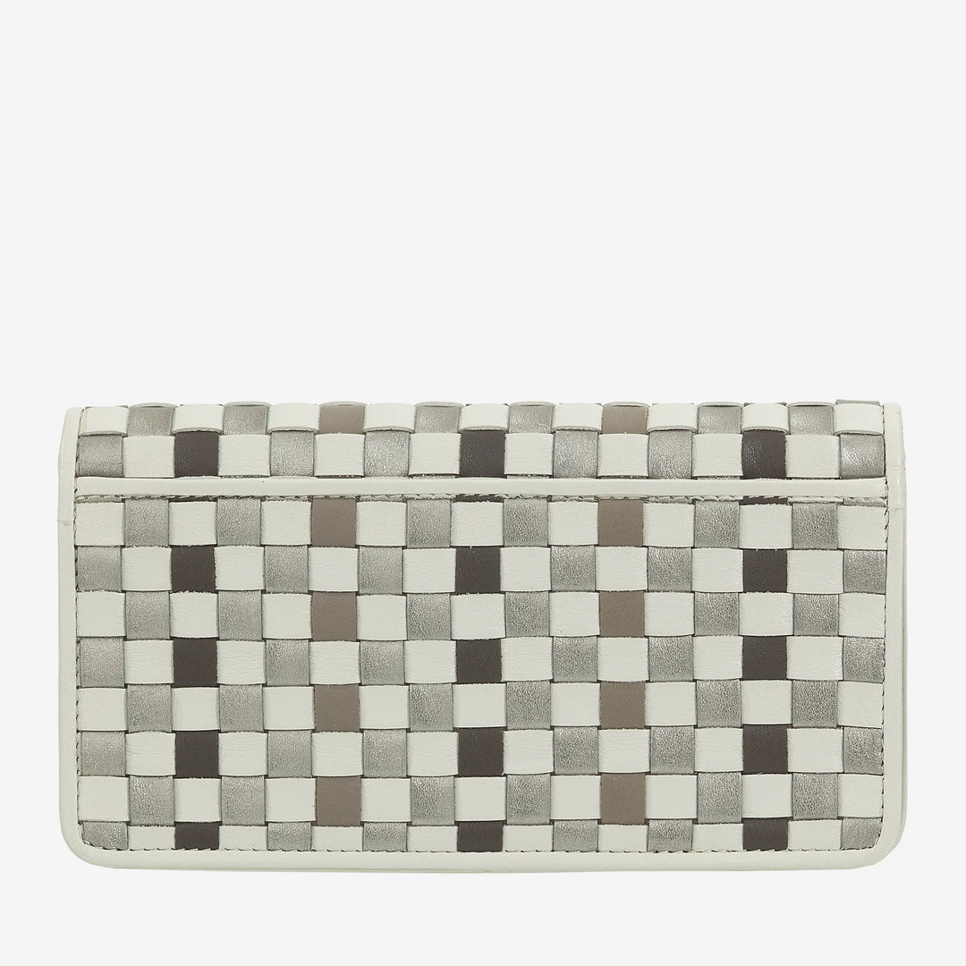 DUDU Portafoglio Donna Intrecciato in Vera Pelle – Portamonete con Zip, Porta Carte Banconote e Scomparti, Elegante Design Artigianale