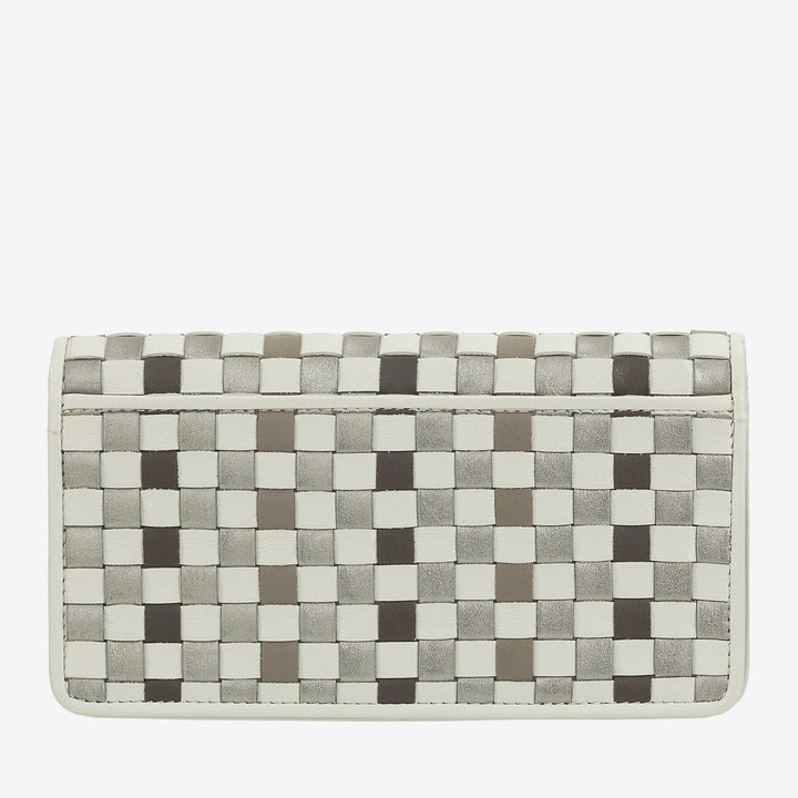 DUDU Portafoglio Donna Intrecciato in Vera Pelle – Portamonete con Zip, Porta Carte Banconote e Scomparti, Elegante Design Artigianale