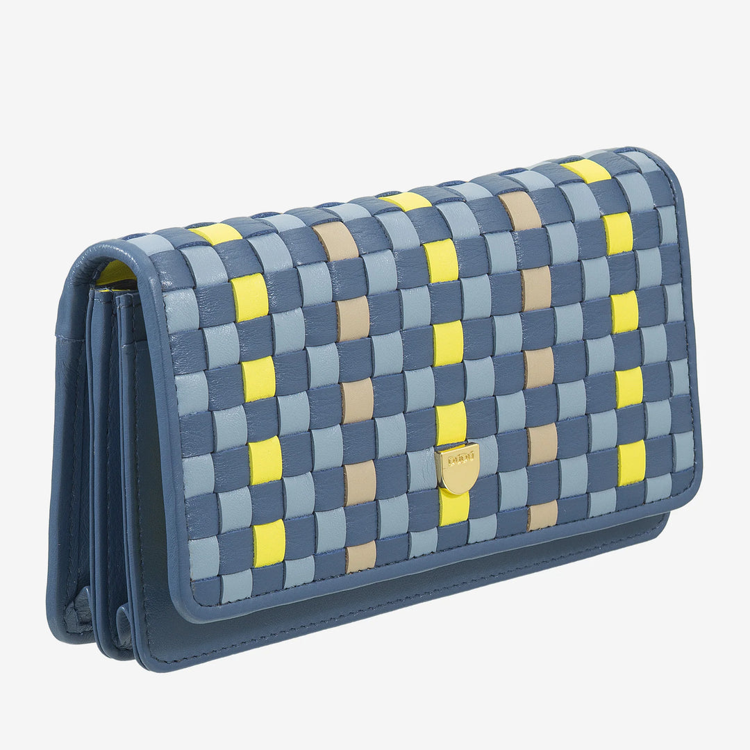DUDU Portefeuille Tressé pour Femme en Cuir Véritable - Porte-Monnaie avec Fermeture Éclair, Porte-Cartes et Compartiments, Design Artisanal Élégant