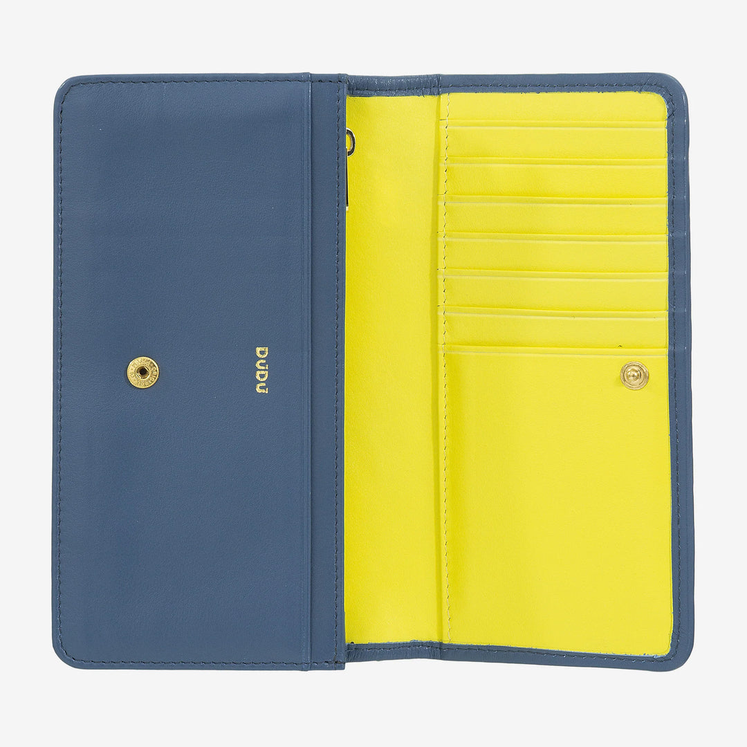 DUDU Portefeuille Tressé pour Femme en Cuir Véritable - Porte-Monnaie avec Fermeture Éclair, Porte-Cartes et Compartiments, Design Artisanal Élégant