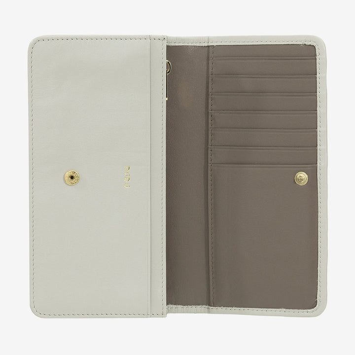 DUDU Portafoglio Donna Intrecciato in Vera Pelle – Portamonete con Zip, Porta Carte Banconote e Scomparti, Elegante Design Artigianale