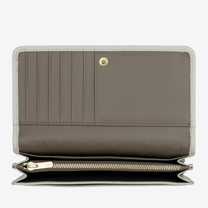 DUDU Portafoglio Donna Intrecciato in Vera Pelle – Portamonete con Zip, Porta Carte Banconote e Scomparti, Elegante Design Artigianale