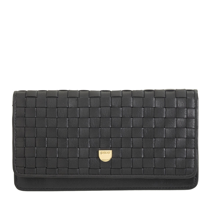 DUDU Portefeuille Tressé pour Femme en Cuir Véritable - Porte-Monnaie avec Fermeture Éclair, Porte-Cartes et Compartiments, Design Artisanal Élégant