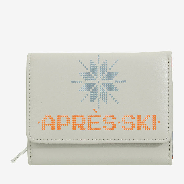DUDU Cartera Pequeña de Mujer de Piel con Monedero con Cremallera - Diseño Compacto y Escritura Après Ski - Cartera para Tarjetas y Billetes, Moda de Moda