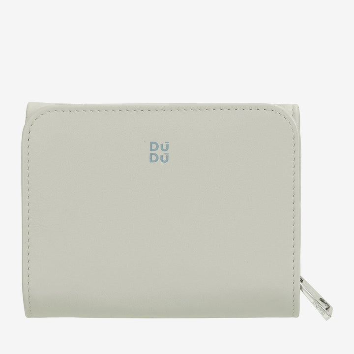 DUDU Cartera Pequeña de Mujer de Piel con Monedero con Cremallera - Diseño Compacto y Escritura Après Ski - Cartera para Tarjetas y Billetes, Moda de Moda