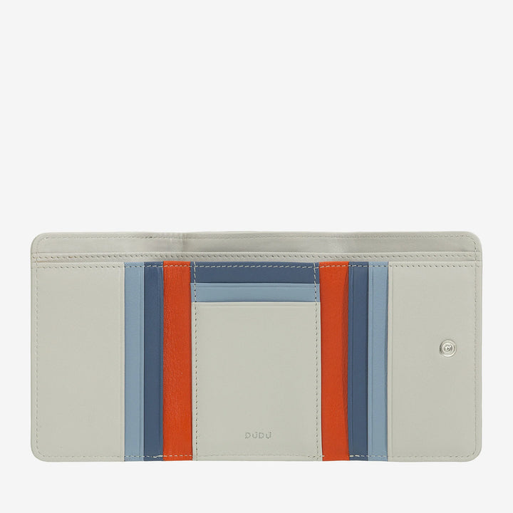 DUDU Cartera Pequeña de Mujer de Piel con Monedero con Cremallera - Diseño Compacto y Escritura Après Ski - Cartera para Tarjetas y Billetes, Moda de Moda