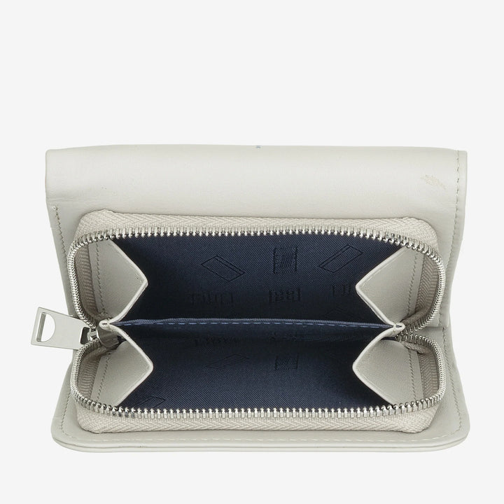 DUDU Cartera Pequeña de Mujer de Piel con Monedero con Cremallera - Diseño Compacto y Escritura Après Ski - Cartera para Tarjetas y Billetes, Moda de Moda